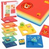 TOOKY TOY Układanka Montessori Kształty i Kolory Zwierzątka 6 Planszy FSC
