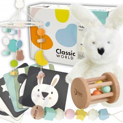 CLASSIC WORLD Pastelowy Zestaw dla Niemowląt Box Pierwsze Zabawki 0-6 miesiąca
