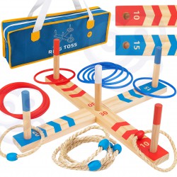 Tooky Toy Drewniana Gra Fun Serso Zręcznościowa Ring Cross