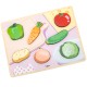 VIGA Drewniane Puzzle Układanka Montessori 2w1 Figurki Warzywa