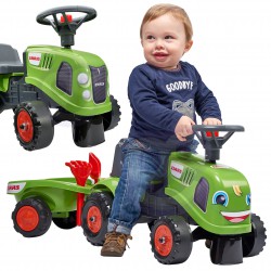 FALK Traktorek Baby Claas Zielony z Przyczepką + akc. od 1 roku