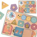 TOOKY TOY Tablica Manipulacyjna Montessori Zamki Zębatki Sorter Zegar