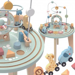 TOOKY TOY Drewniany Stół Aktywności Montessori Pętla Motoryczna