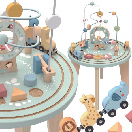 TOOKY TOY Drewniany Stół Aktywności Montessori Pętla Motoryczna