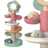 Tooky Toy Drewniany Kulodrom ze Zwierzątkami Tor Kulkowy Spirala + 4 Kulki