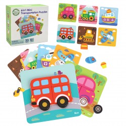WOOPIE GREEN Drewniane Klocki Układanka Montessori Puzzle FSC