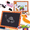 TOOKY TOY Drewniana Tablica Dwustronna Puzzle Układanka Magnetyczna Farma 85 el.
