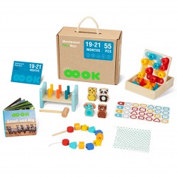 TOOKY TOY Box Pudełko XXL Montessori Edukacyjne 7w1 Sensoryczne 19-21 Mies.