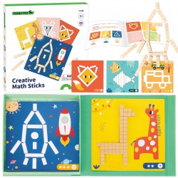 Tooky Toy Drewniana Układanka Gra Dla Dzieci Klocki Magnetyczne dla Dzieci 49 el.