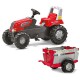 Rolly Toys traktor na pedały Junior RT czerwony z przyczepą Farm New