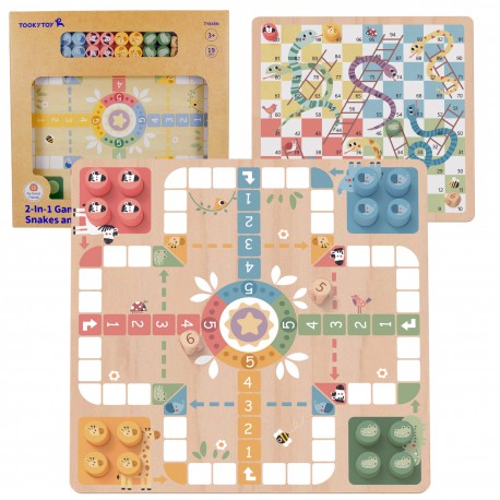 TOOKY TOY Gry Planszowe  Logiczne 2w1 Ludo Chińczyk + Uwolnij Zwierzątka