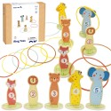TOOKY TOY Rzut do Celu Obręczami Drewniana Gra Zręcznościowa 15 el. Zwierzątka
