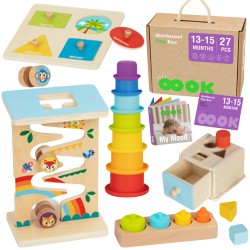 TOOKY TOY Box Pudełko XXL Montessori Edukacyjne 7w1 Sensoryczne 13-15 Mies