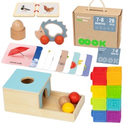 TOOKY TOY Box Pudełko XXL Montessori Edukacyjne 6w1 Sensoryczne 7-8 Mies