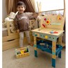TOOKY TOY Drewniany Warsztat Zestaw XL Małego Majsterkowicza Stół Akcesoria 46 el.