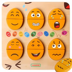 MASTERKIDZ Tablica do Nauki Emocji Drewniane Jajka jaki Humor?