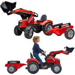 FALK Traktor Mc Cormick Czerwony na Pedały z Przyczepką od 3 Lat