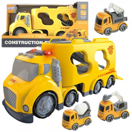 WOOPIE Żółta Laweta CITY TRUCK Efekty Dźwiękowe i Świetlne