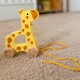 TOOKY TOY Żyrafka do Ciągnięcia Drewniany