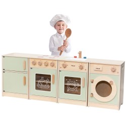 Viga PolarB Drewniany Zestaw Kuchenny XL Pralka Kuchenka Zmywarka - Zielony