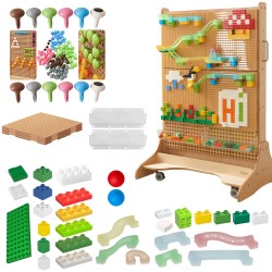 MASTERKIDZ Drewniana Tablica STEM Wolnostojąca + Akcesoria