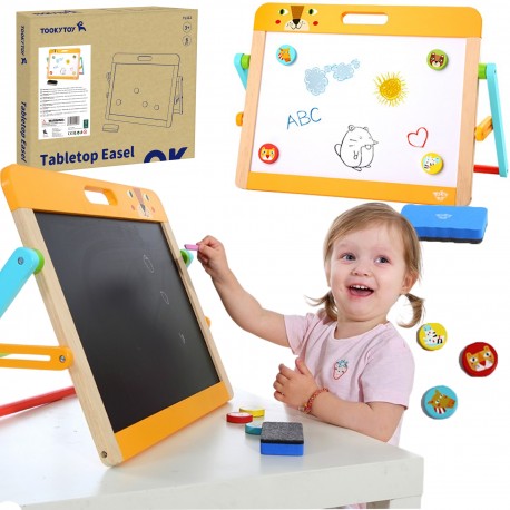 TOOKY TOY Drewniana Tablica Dwustronna 6 el.