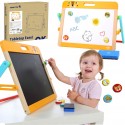 TOOKY TOY Tablica Edukacyjna 2w1 Magnetyczna Kredowa dla Dzieci Magnesy Gąbka 6 el.