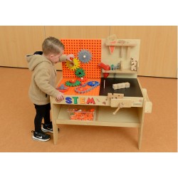 MASTERKIDZ Drewniany Warsztat XXL Montessori STEM z Narzędziami + Akcesoria