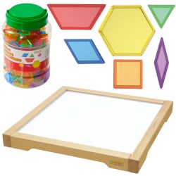 MASTERKIDZ Panel Skrzynia LED Sensoryczna + Klocki Montessori Mozaika