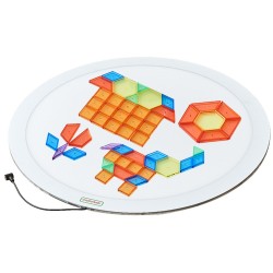 MASTERKIDZ Okrągły Panel Świetlny LED Kolorowy +  Klocki Montessori Mozaika 140 el.