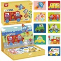 TOOKY TOY Układanka Magnetyczna Puzzle Montessori Pudełko Edukacyjne Pojazdy 80 el.