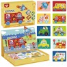 TOOKY TOY Układanka Magnetyczna Puzzle Montessori Pudełko Edukacyjne Pojazdy 80 el.