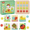 TOOKY TOY Układanka Edukacyjna Guzikowa Mozaika Montessori Trening Ręki + Plansze