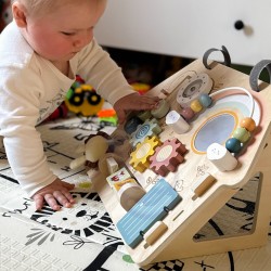 TOOKY TOY Duża Drewniana Tablica Manipulacyjna Domek - Centrum Aktywności