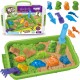 WOOPIE Piasek Kinetyczny 1,5 kg Zestaw XXL Dinozaury Stolik z Foremkami