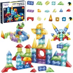 WOOPIE Magnetyczne Klocki Konstrukcyjne Montessori 3D 63 Elementy