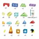 WOOPIE Magnetyczne Klocki Konstrukcyjne Montessori 3D 63 Elementy