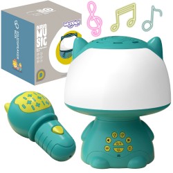WOOPIE Multifunkcyjna Lampka RGB Głośnik Bluetooth Karaoke Modulator Głosu Karta SD AUX Turkusowa