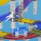 WOOPIE Klocki Magnetyczne Tor Samochodowy 76 Elementów
