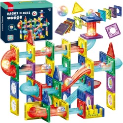 WOOPIE Klocki Magnetyczne Konstrukcyjne Tor Kulkowy 3D 105el.