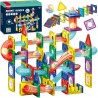 WOOPIE Klocki Magnetyczne Konstrukcyjne 3D Zestaw Edukacyjny Tor Kulkowy LED Kulodrom 105el.