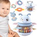 WOOPIE Baby Wańka Wstańka Zabawka Sensoryczna 2w1 Grzechotka Gryzak Niebieska