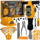 WOOPIE Zestaw Narzędzi Małego Majsterkowicza Gogle Kask Młot Pneumatyczny 21el.
