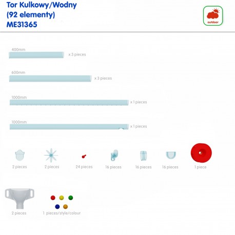 MATSERKIDZ Zestaw do Budowy Toru Wodnego 92el.