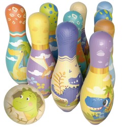 WOOPIE Gra Zręcznościowa Kręgle Dinozaury Zestaw 12el.