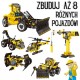 WOOPIE Klocki Konstrukcyjne Zbuduj Pojazdy Budowlane 8 Modeli STEAM