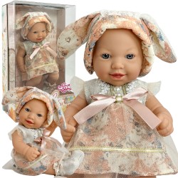 WOOPIE ROYAL Lalka Bobas 24 cm w Sukience i Czapeczce Króliczka