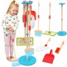 TOOKY TOY Drewniany Zestaw do Sprzątania dla Dzieci Zabawka Edukacyjna 6 el.