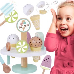 TOOKY TOY Drewniane Lody Magnetyczne na Stoisku