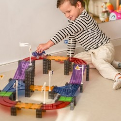 WOOPIE Klocki Magnetyczne Tor Samochodowy 137 Elementów